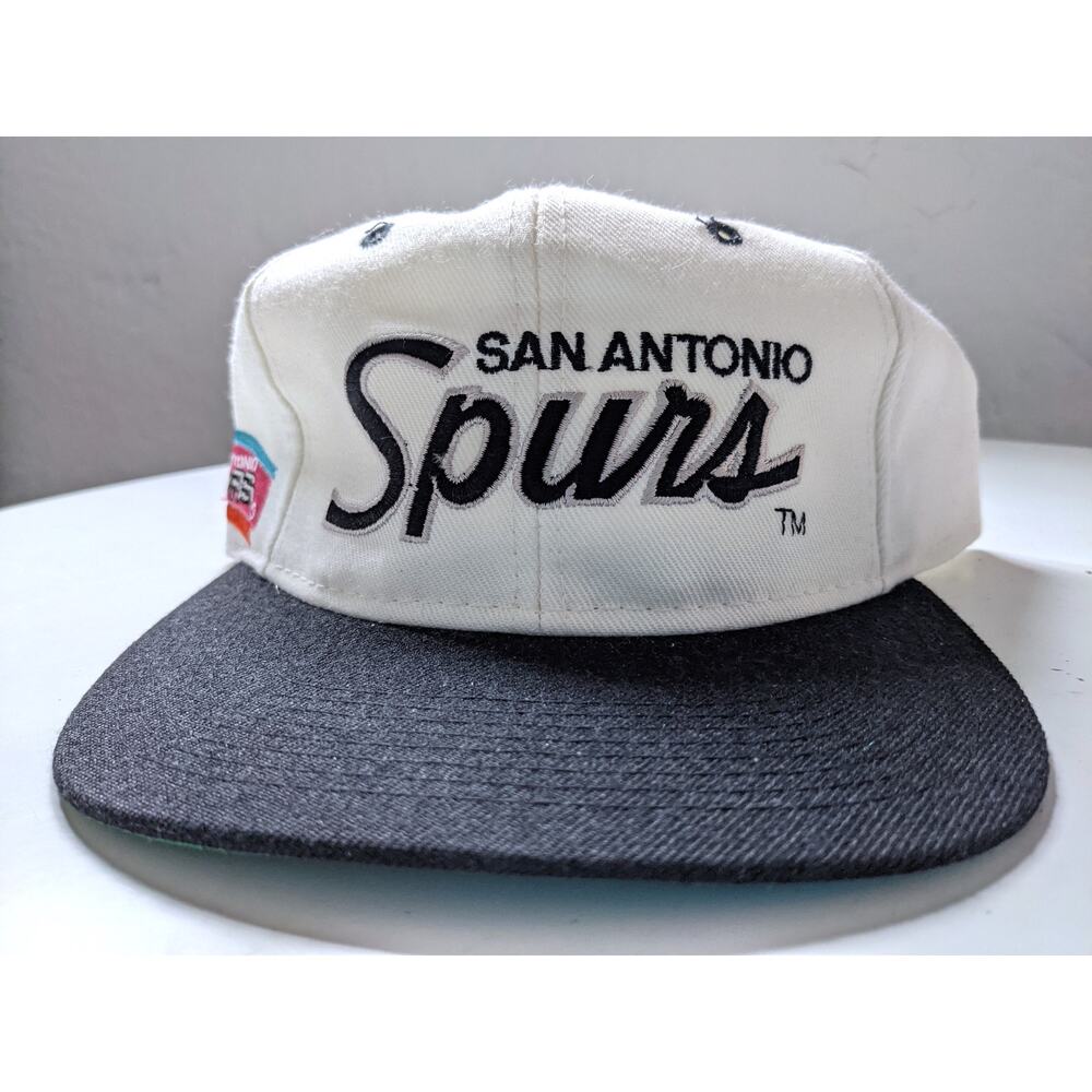 NEW San Antonio Spurs 90s SCRIPT Sports Specialties Wool snapback hat NBA vtg